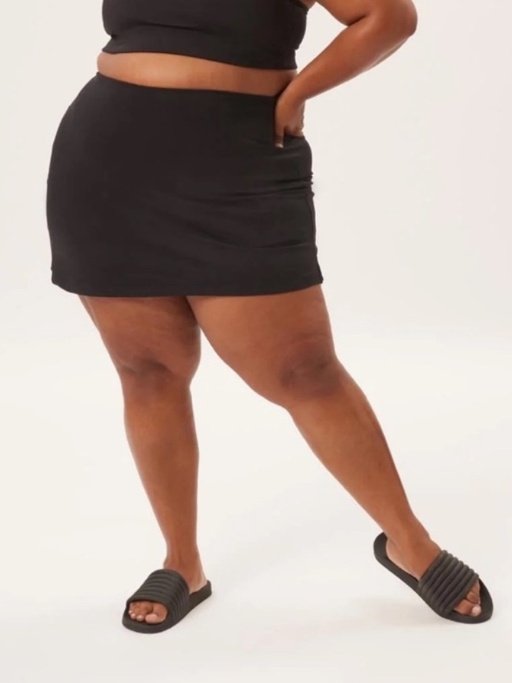 Girlfriend Collective Black Sport Skort - Size 2X